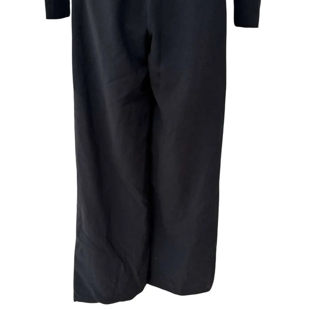 Pretty Little Thing by Naomi Campbell Black Tuxedo Jumpsuit NWT Wide Leg sz 6 - Picture 9 of 16
